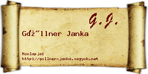 Göllner Janka névjegykártya